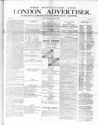 cover page of Situation and London Advertiser published on May 28, 1888